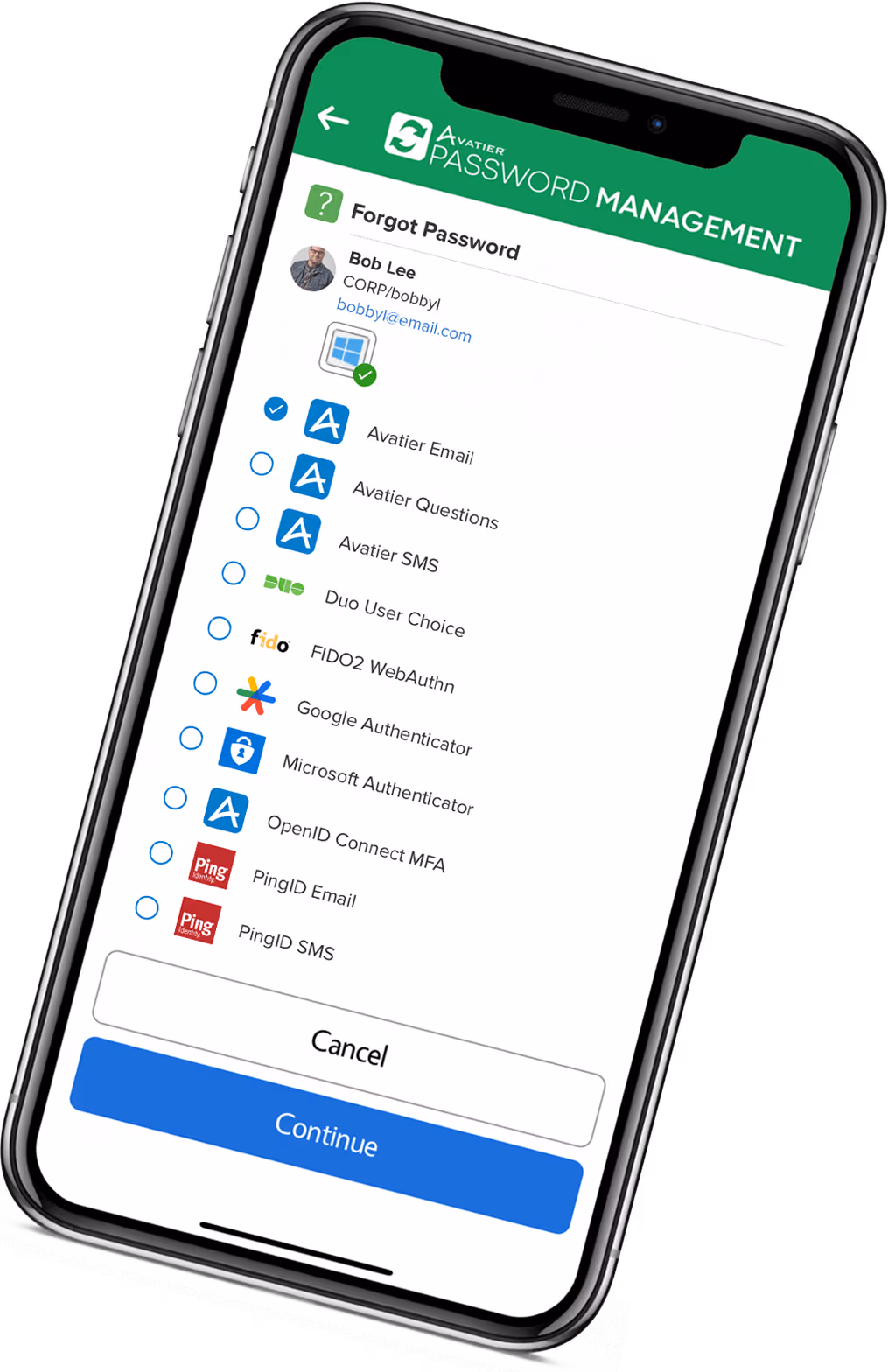 Mobile Self-Service Password Management